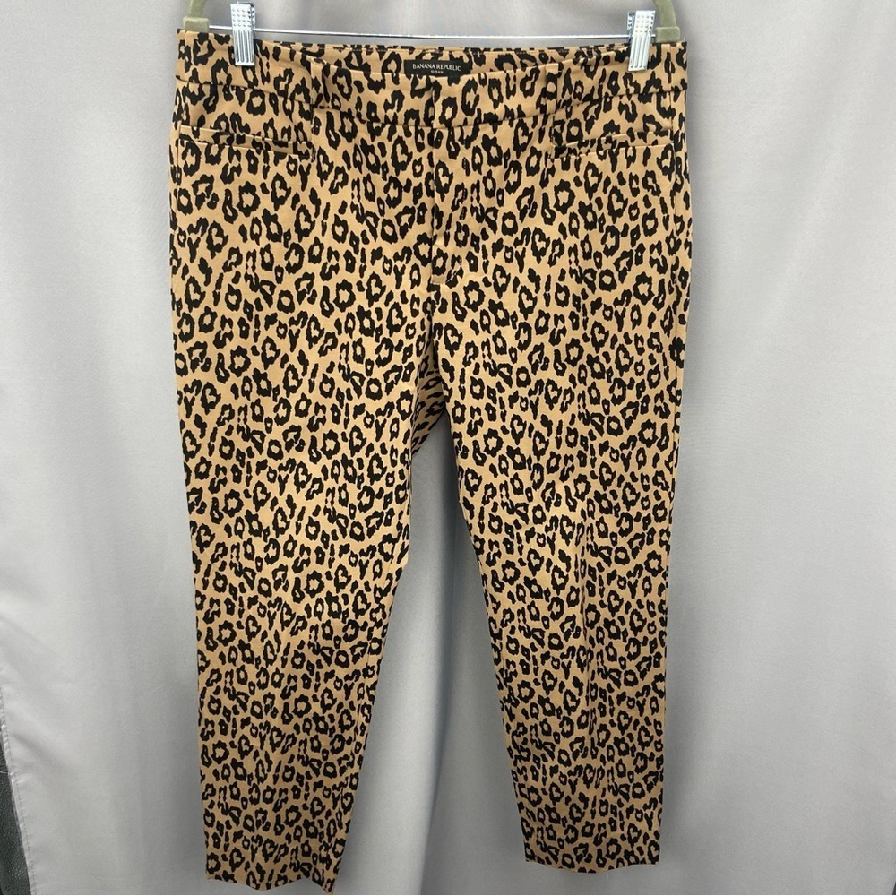 Banana Republic Leopard Animal Print Sloan Ankle‎ Dress Pants Trousers Size 12